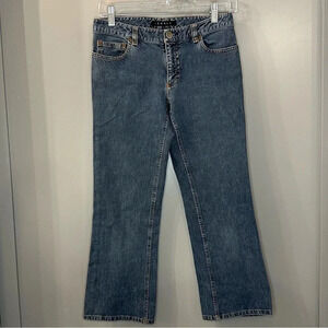 Theory Cropped Jeans Wide Leg Jeans Medium Wash Denim Size 2